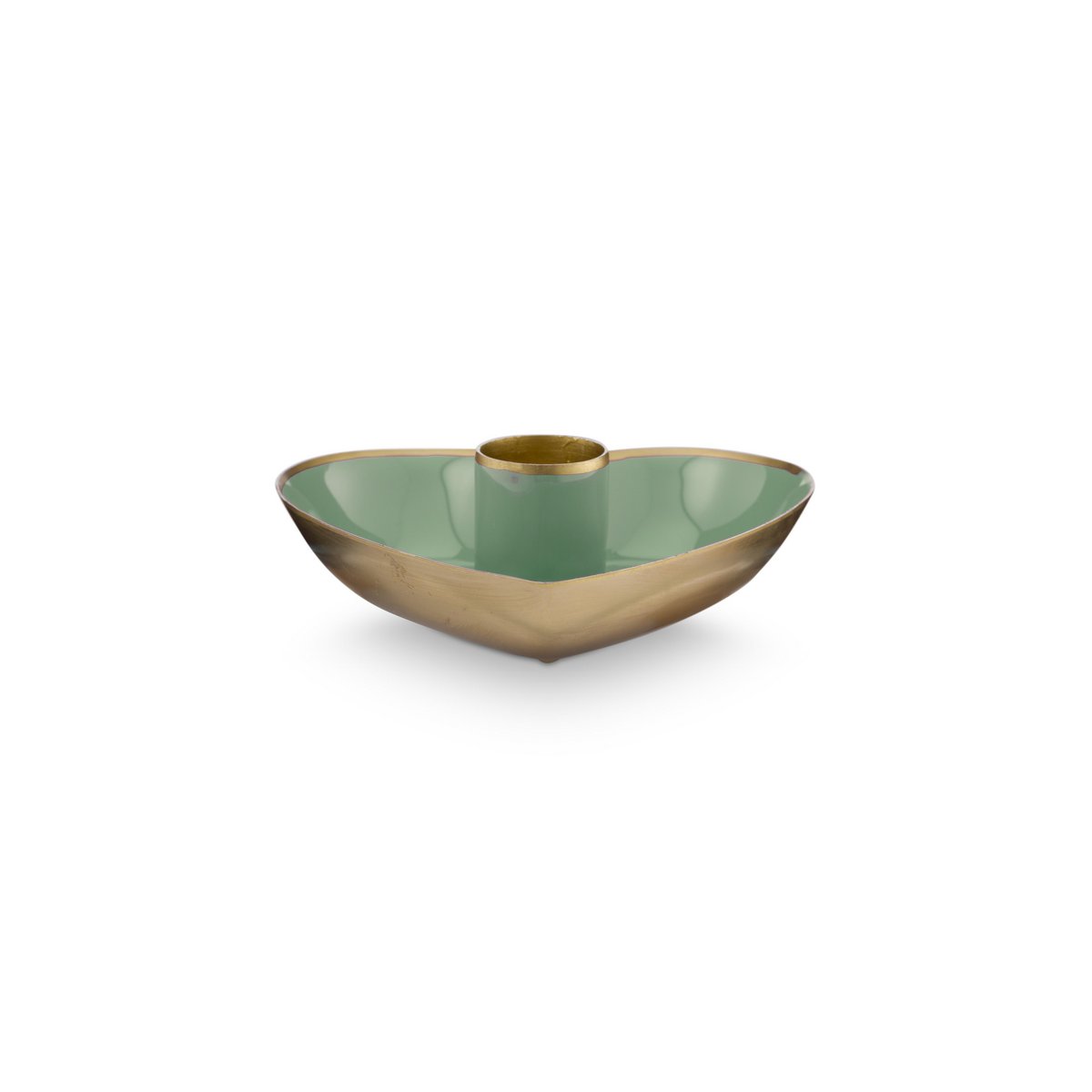 Set/2 kandelaar houder metaal heart groen