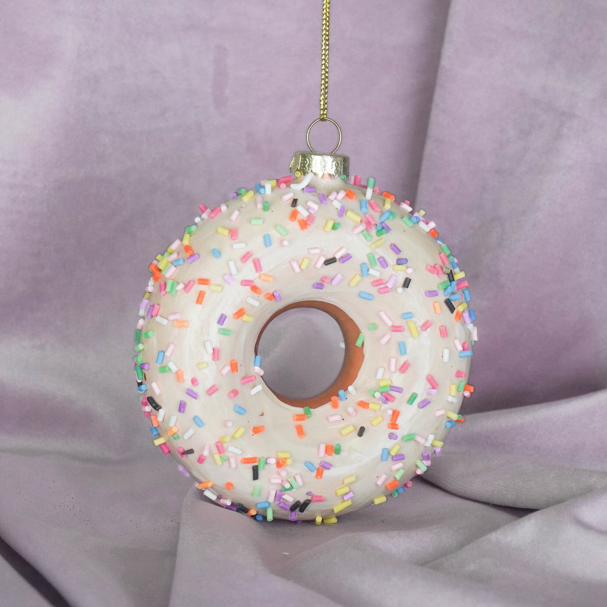 Kersthanger - Donut - Glas - 9,5x3,5cm