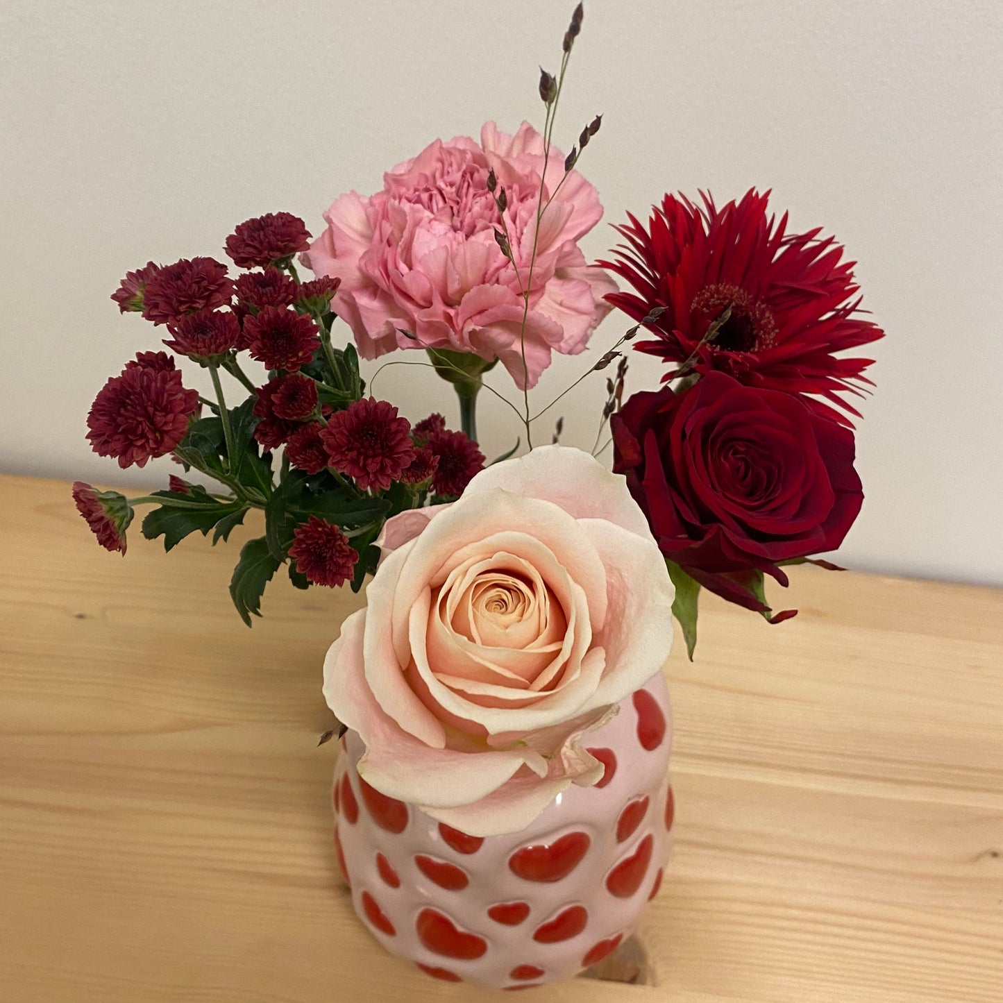 Hart vaasje Roze