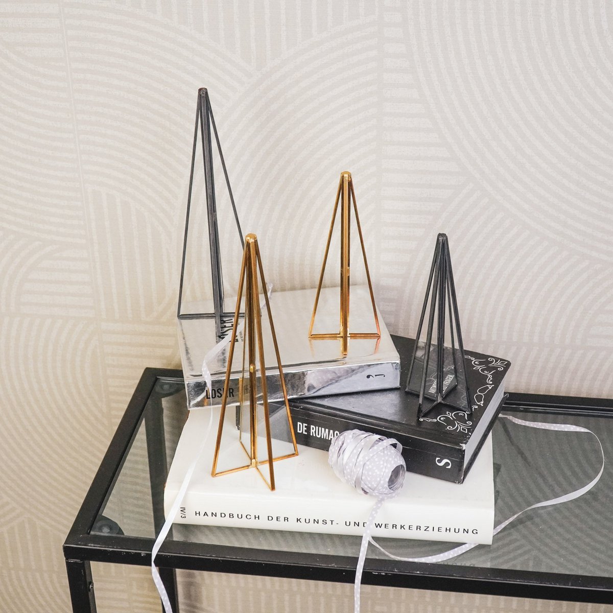 Kerstboom - Metaal/Glas - Goud - 5,5x20cm