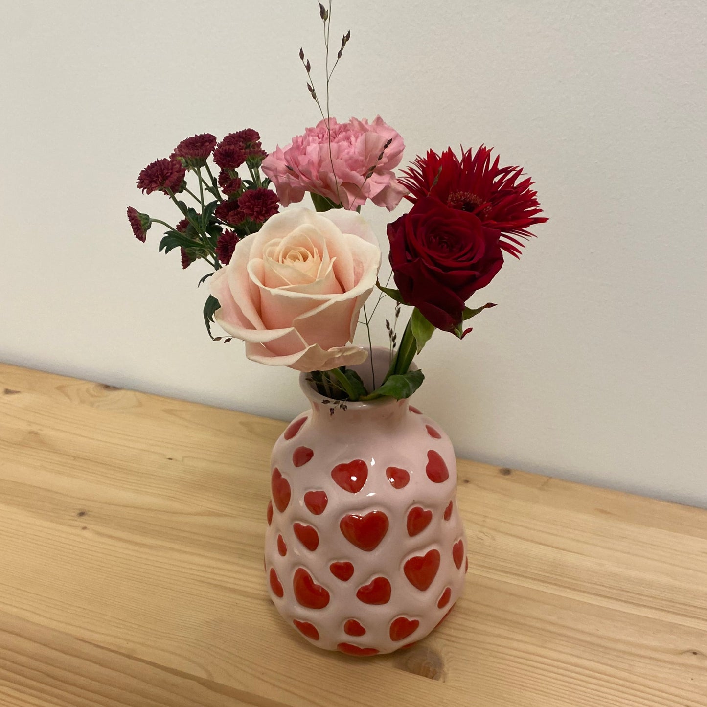 Hart vaasje Roze