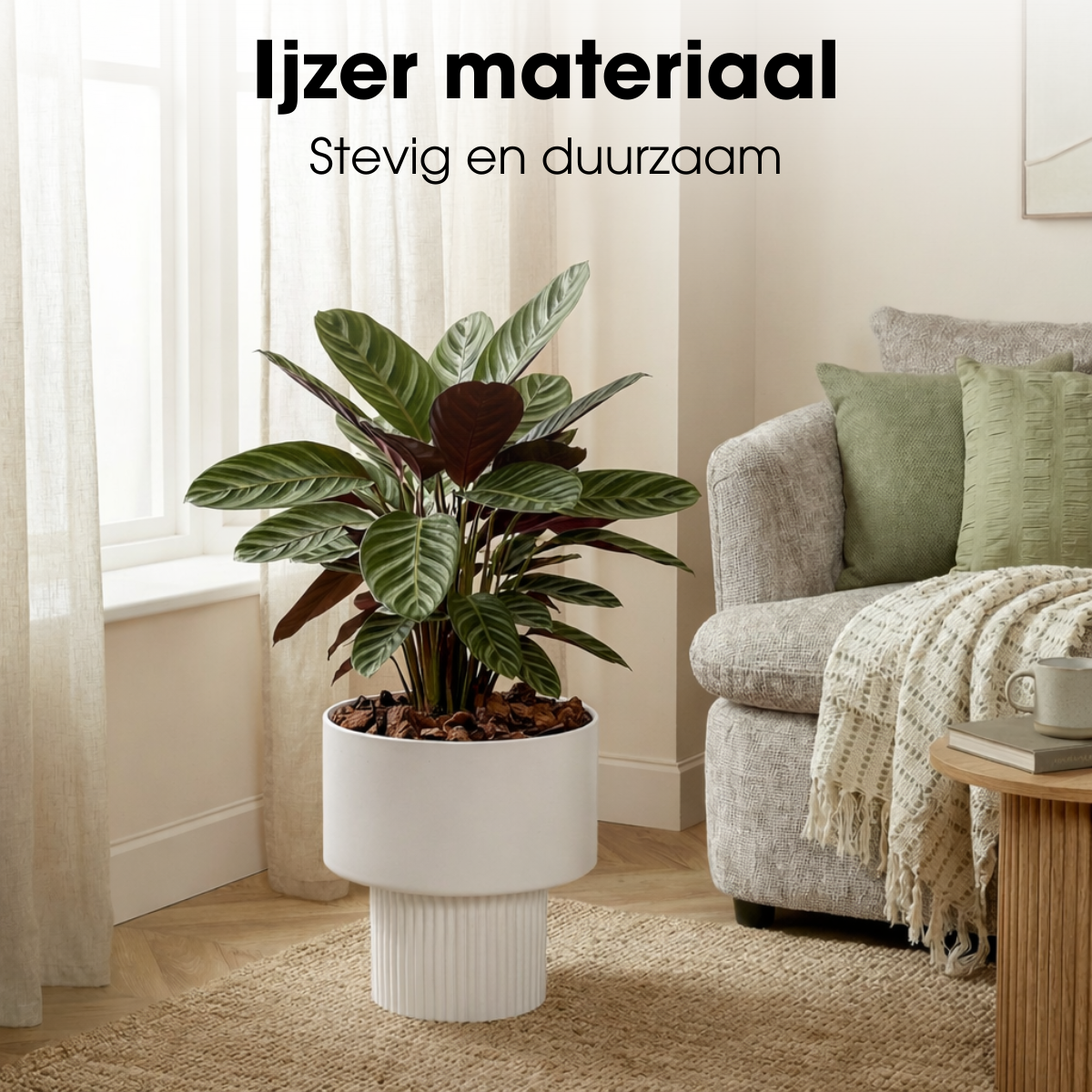 Bloempot binnen Lux Gebroken wit