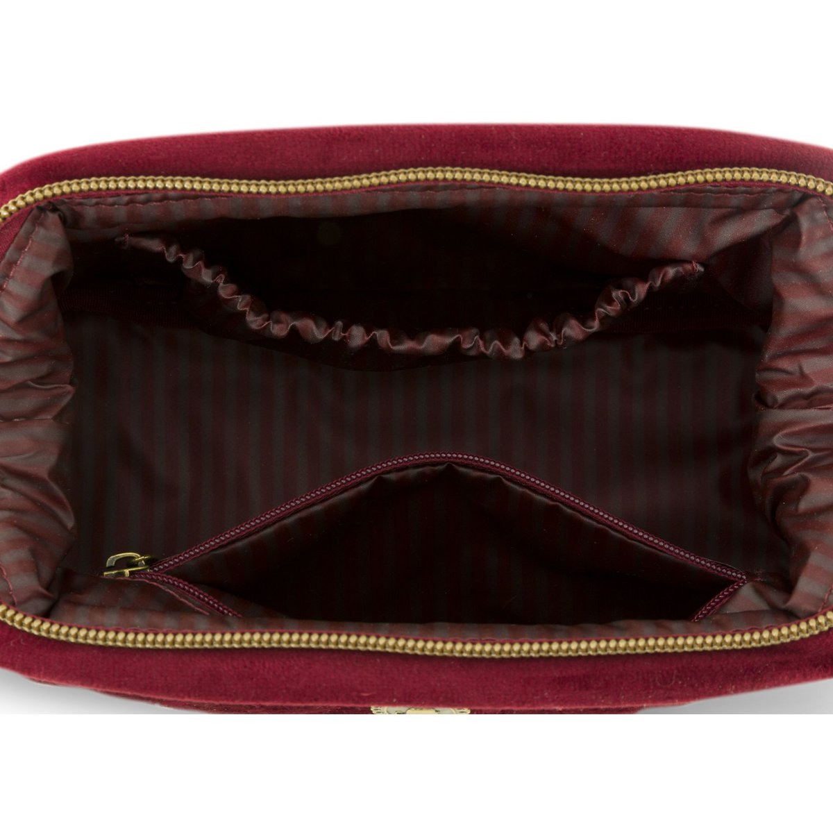 Cosmetic Purse Small Velvet Quiltey Days Red