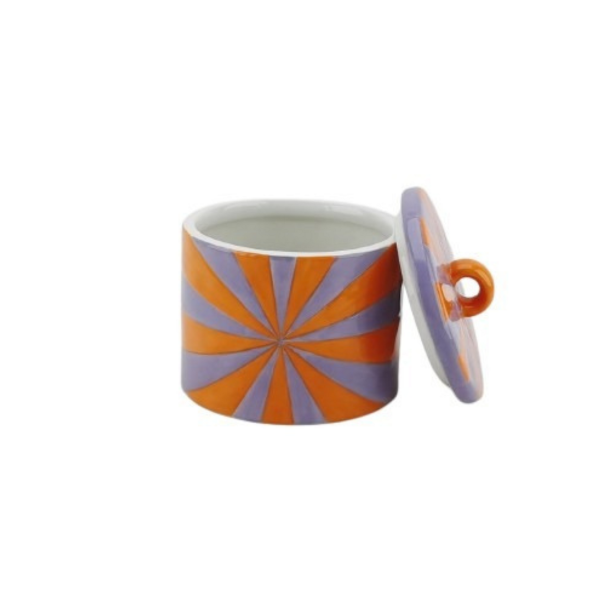 Voorraadpot - Swirl - Oranje/Lila - 11x11x11,5cm