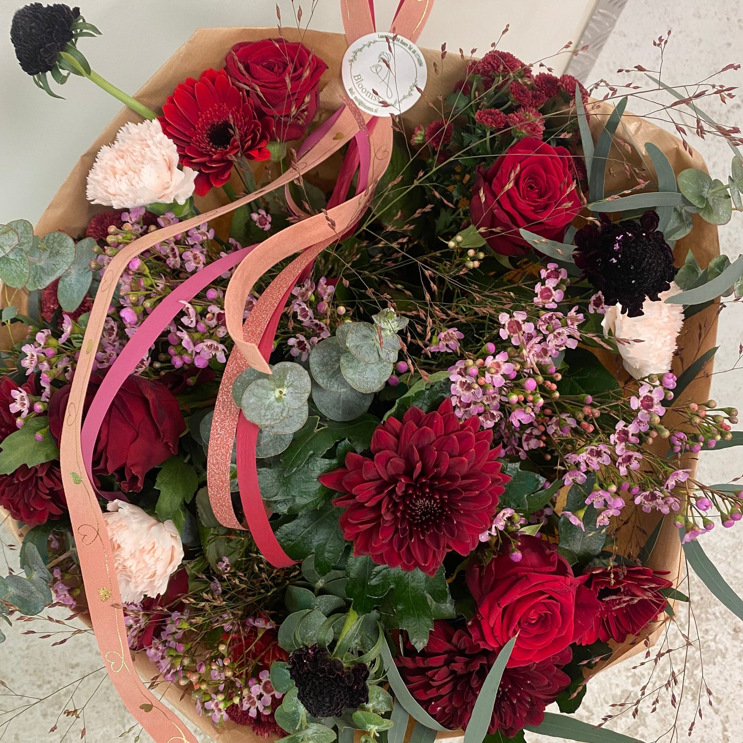 Boeket rood & roze
