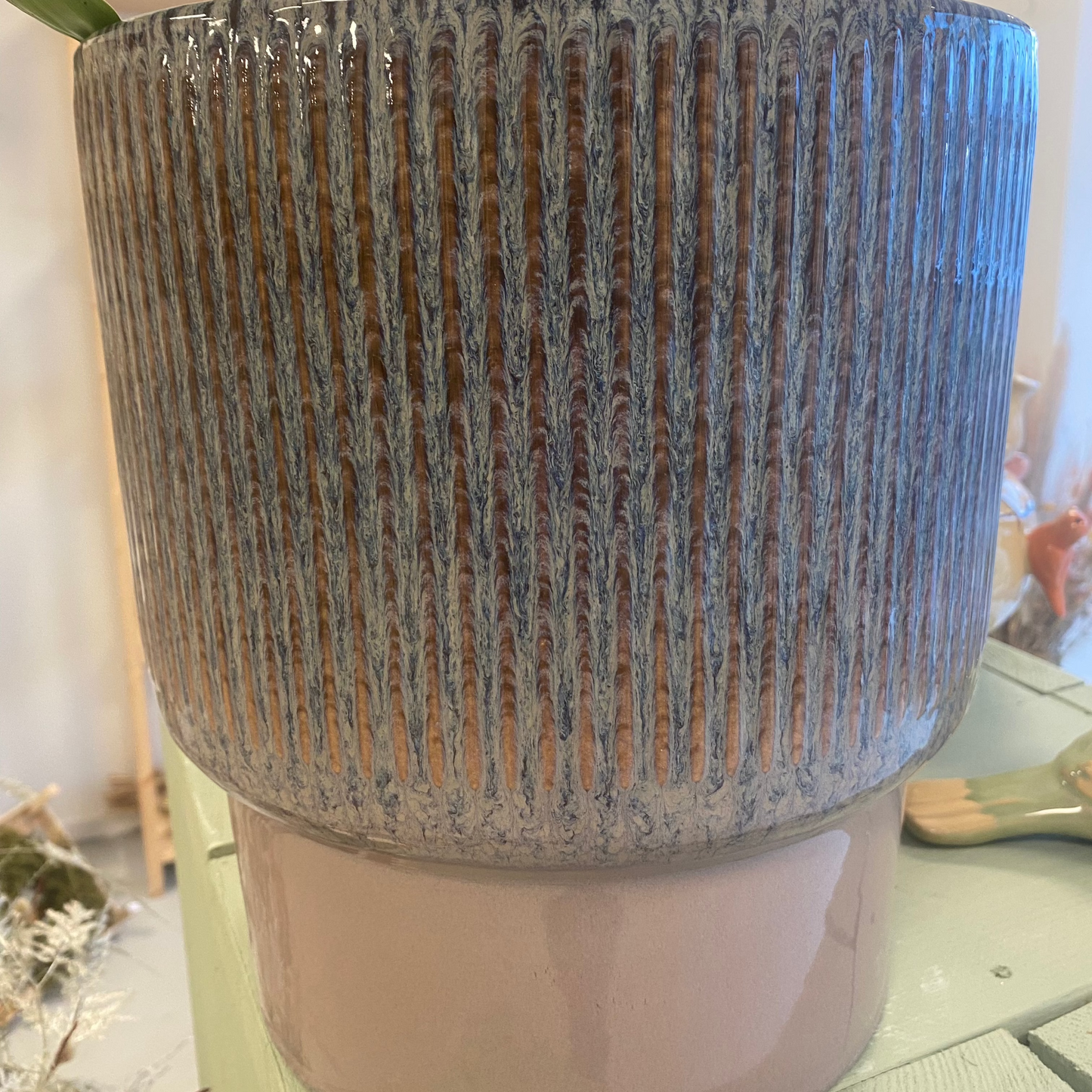Bloempot paars/blauw