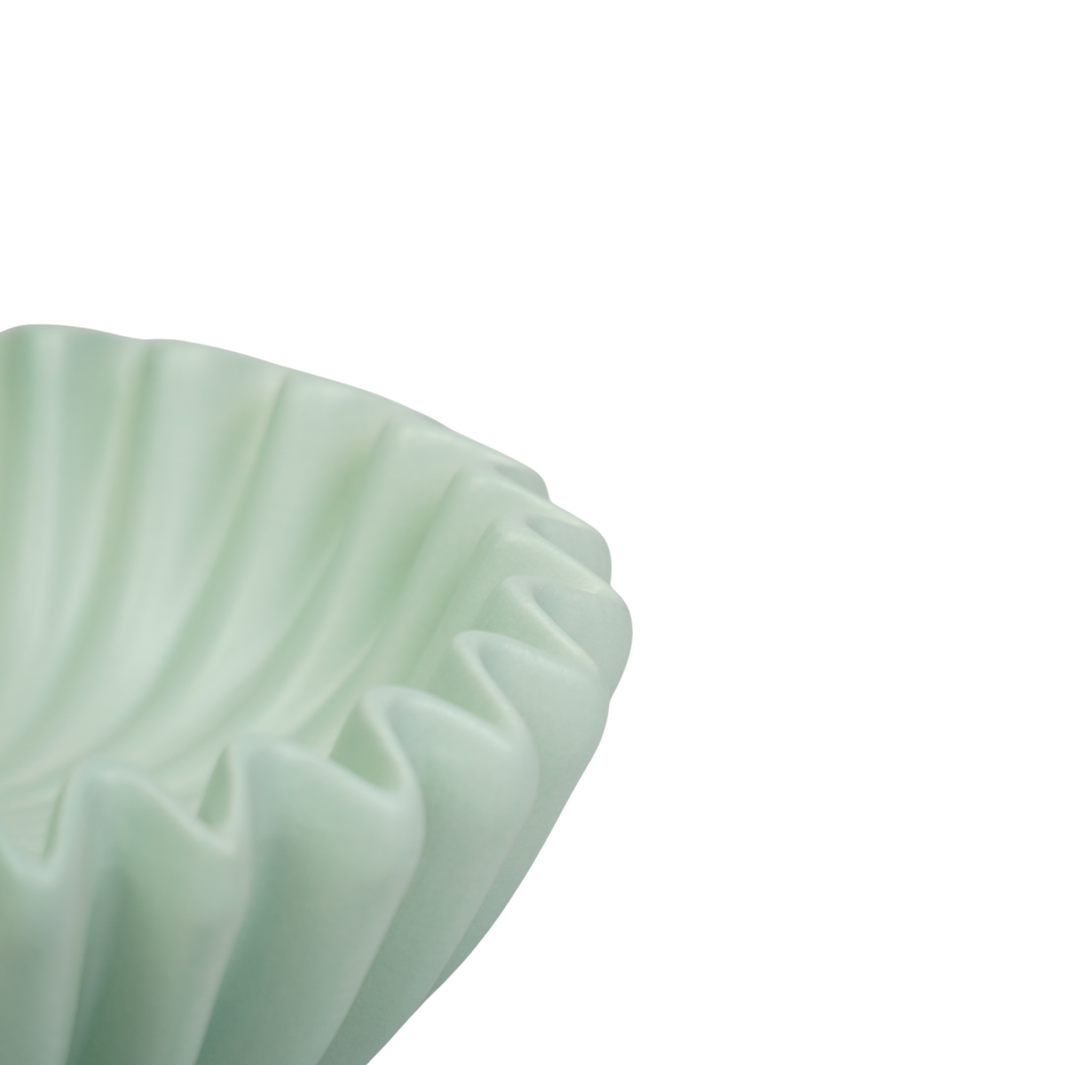 Bowl-geplooide kom- keramiek- mint- 15x15x4,5 cm