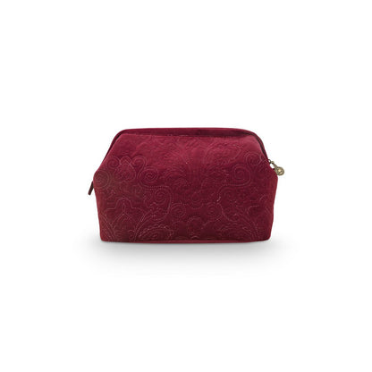 Cosmetic Purse Extra Large Velvet Quiltey Days Red