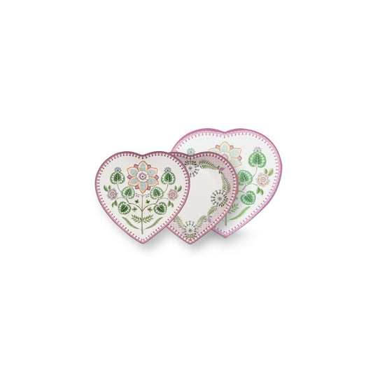Set/2 Hartvormige borden qLily&Lotus Lila