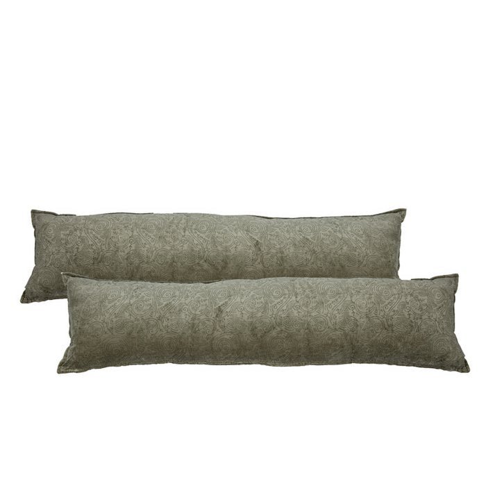 Fluwelen kussen Delfina olijf 120x30