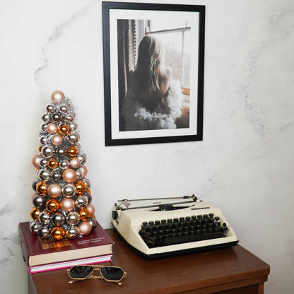Kerstdecoratie - Kerstballen - Kerstdecoratie - Polystyreen - Taupe/Oranje - 19x41 cm