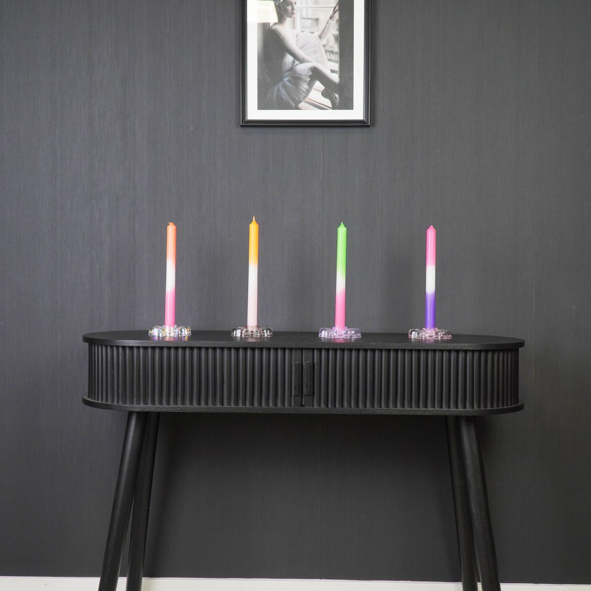 Kaarshouder Strik - Glas - Lila - 9,5x6,5x2,5cm