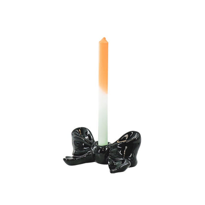 Kandelaar- Bow-keramiek- Black- 18x9x7 cm