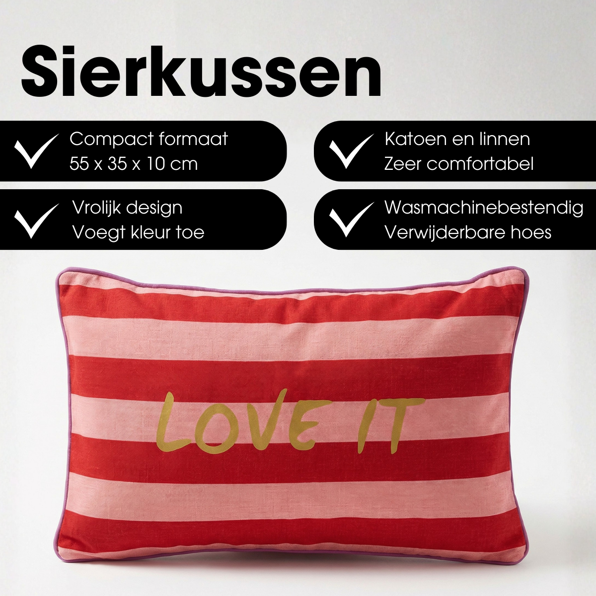 Sierkussen  Rood