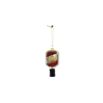 Kersthanger - Padel- Geel/Rood - Glas - 5x3x10,5cm