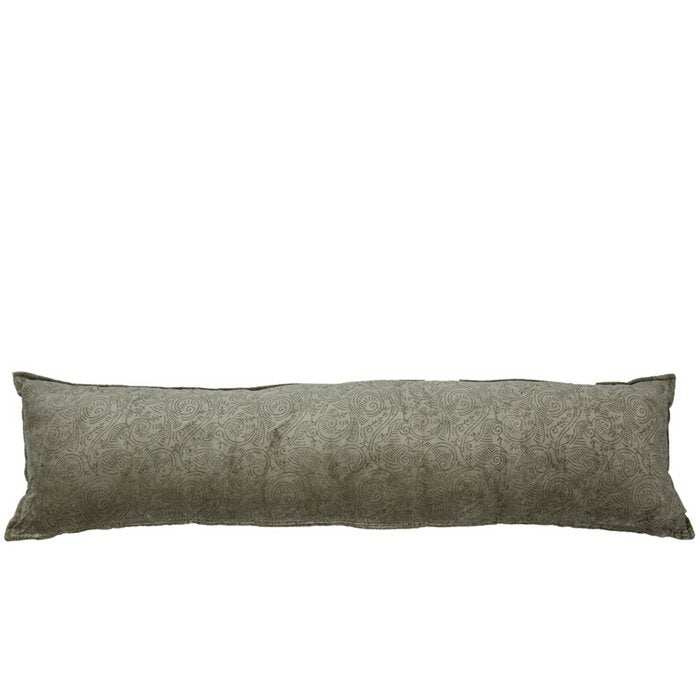 Fluwelen kussen Delfina olijf 120x30