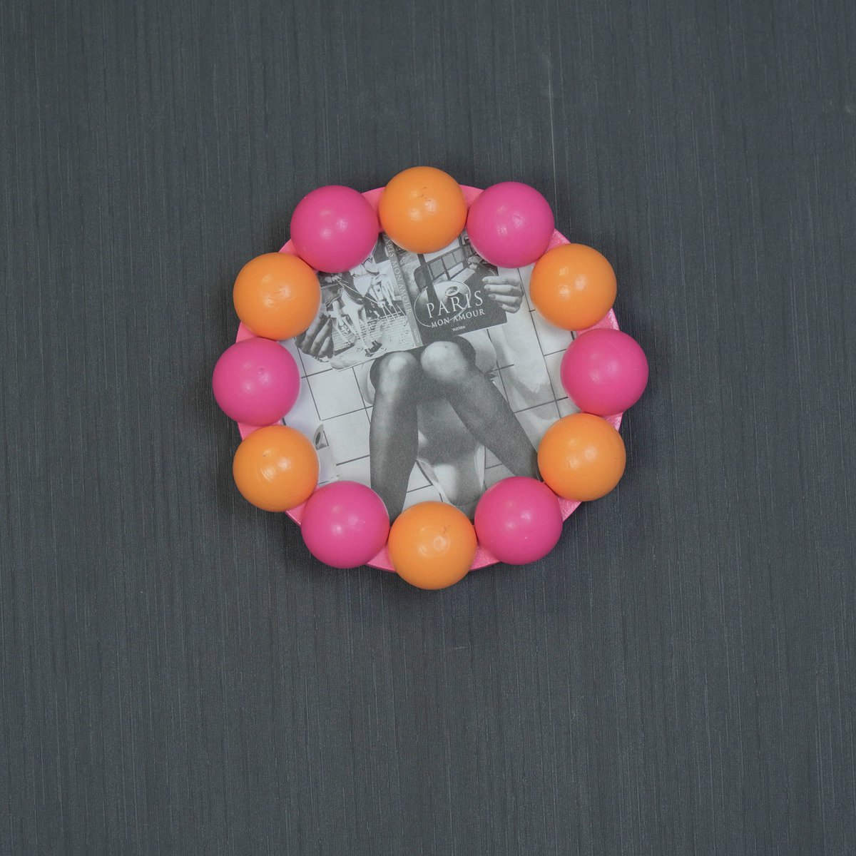 Fotolijst - Bubbels - Neon Roze/Oranje -14,5x14,5cm