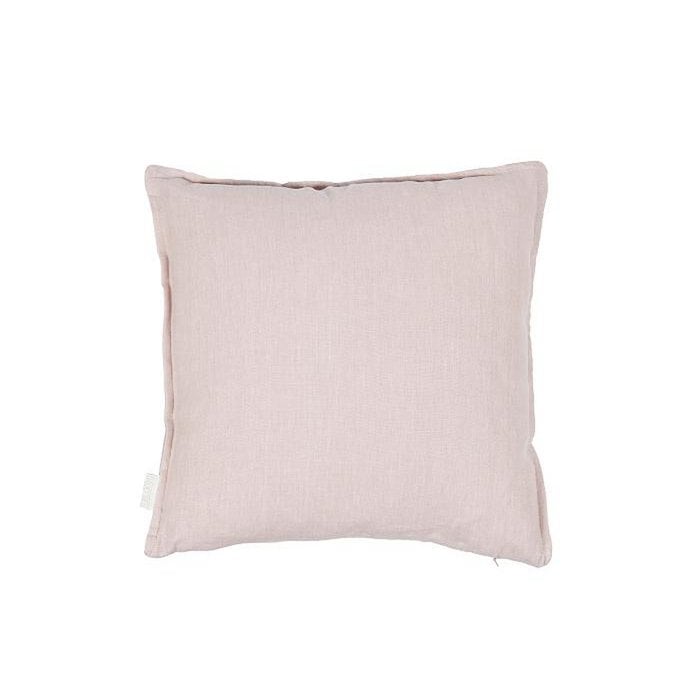 Vintage Fluweel/Linnen Kussen oudroze 45x45