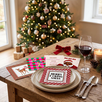 Papieren Servetten “Merry F*cking Xmas” – FSC – 3-laags – 33x33 cm