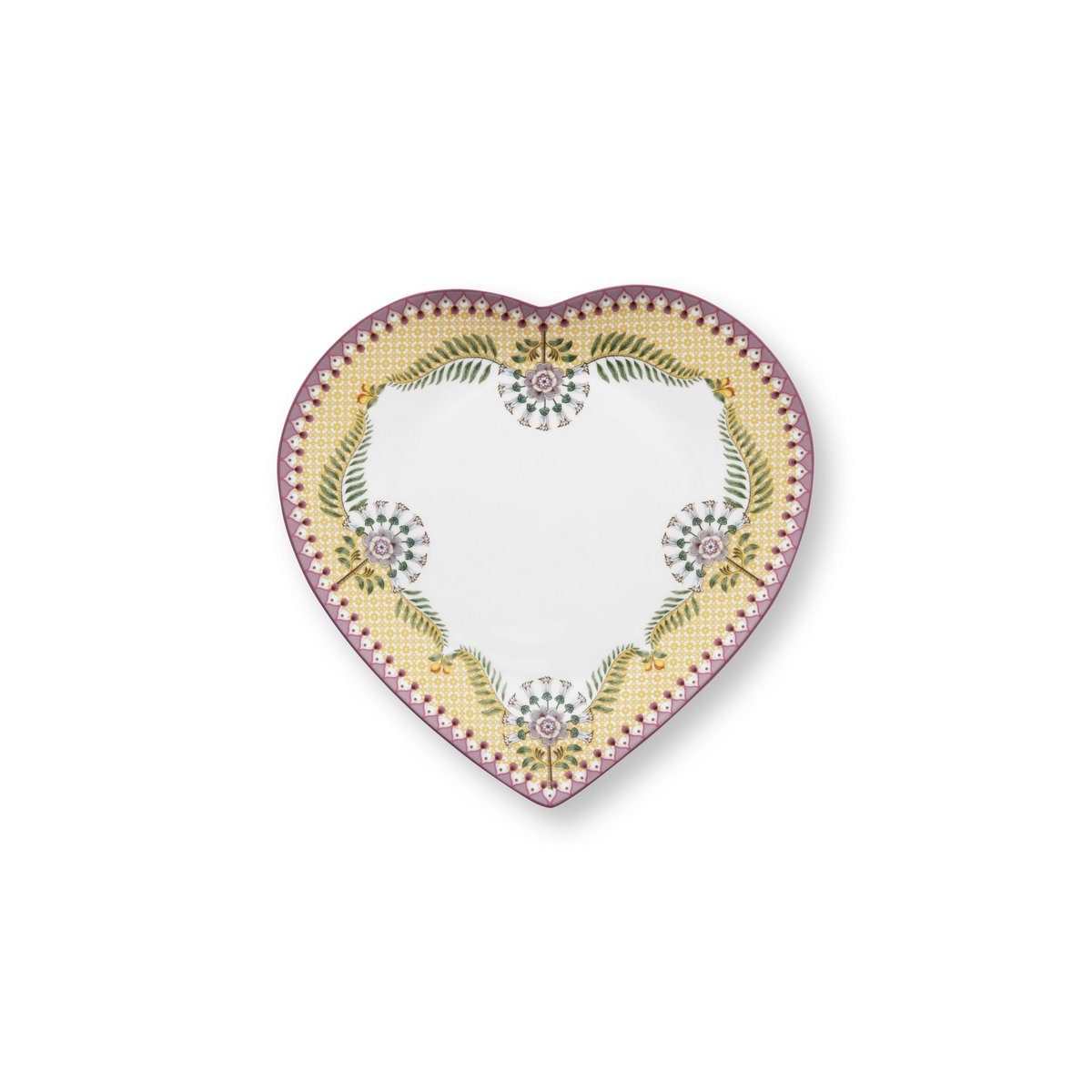 Set/2 Hartvormige borden Lily&Lotus geel