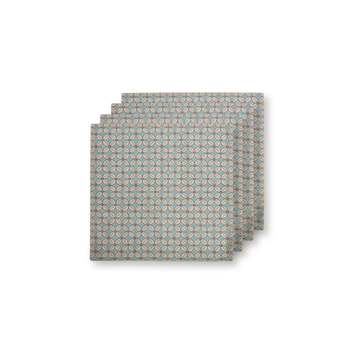 Servetten Blooming Tales Bustani Khaki-Blue