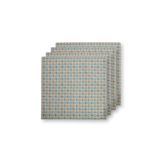Servetten Blooming Tales Bustani Khaki-Blue