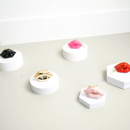 Kersthanger - Lip - Keramiek - Lichtroze - 6,5x2x4cm