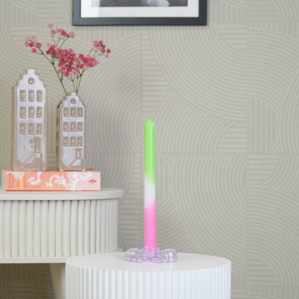 Kaarshouder Strik - Glas - Lila - 9,5x6,5x2,5cm