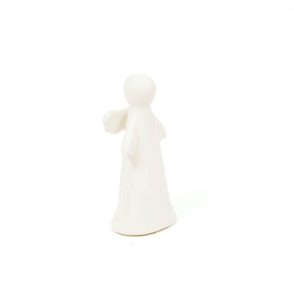 Ledlicht - Engel - Keramiek - Wit - 7x5x13cm