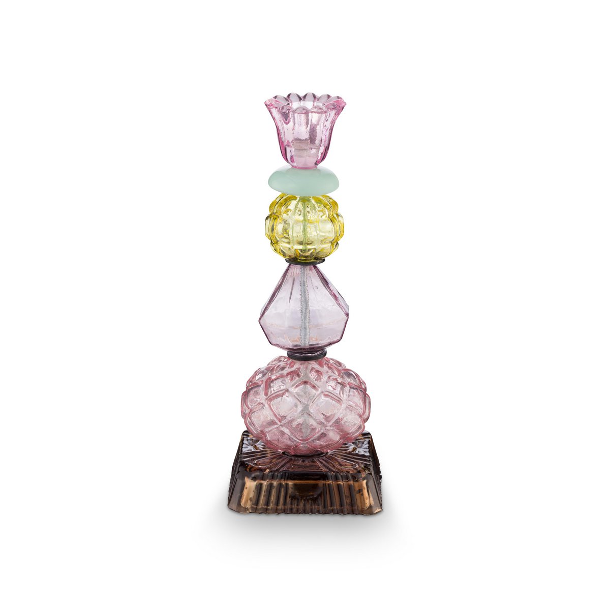 Kandelaar houder glas lila