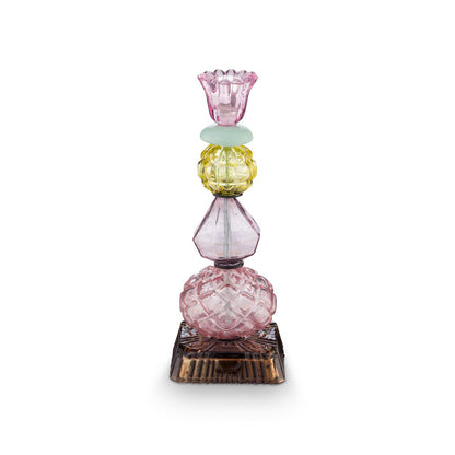 Kandelaar houder glas lila