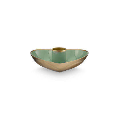 Set/2 kandelaar houder metaal heart groen