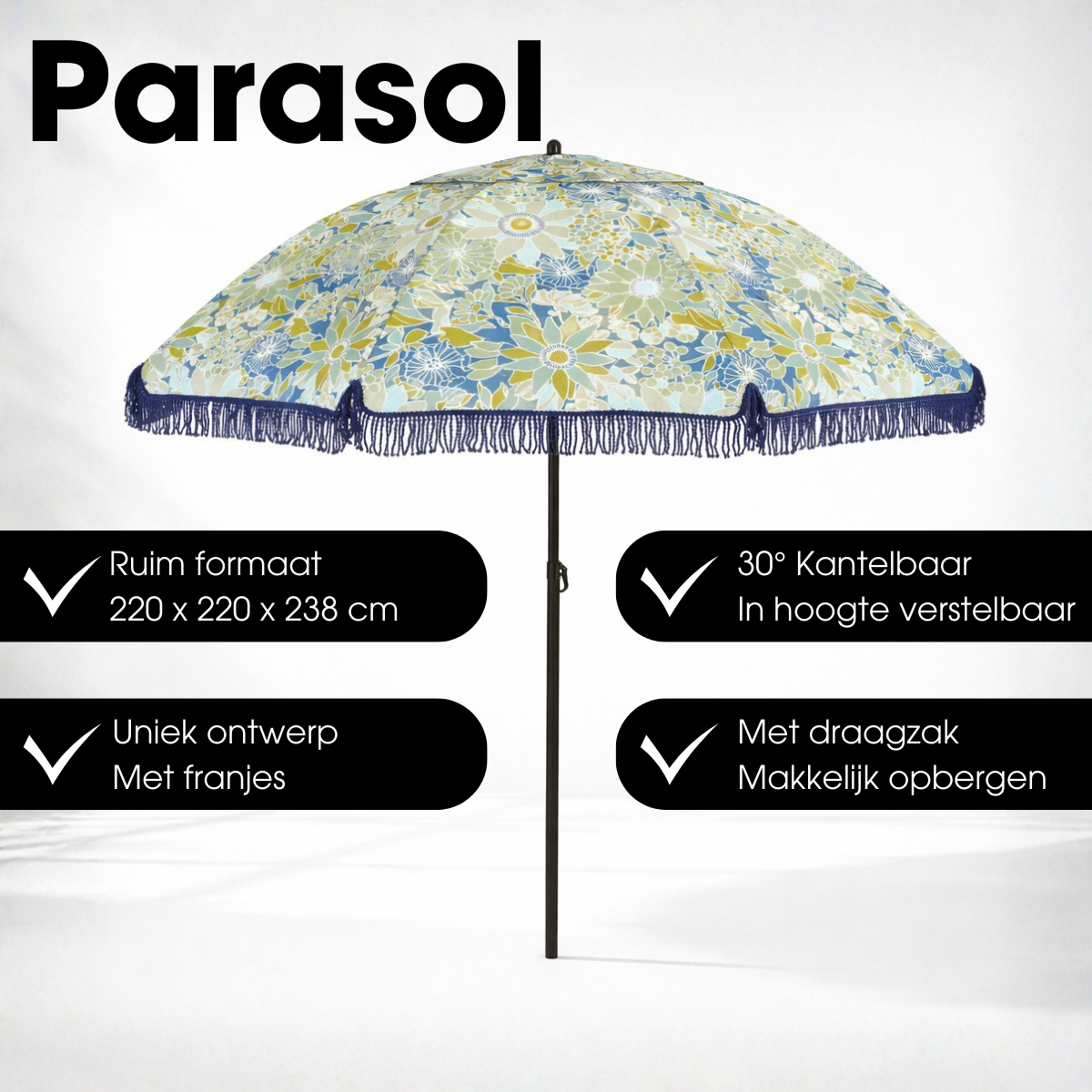 Parasol Bloem Blauw