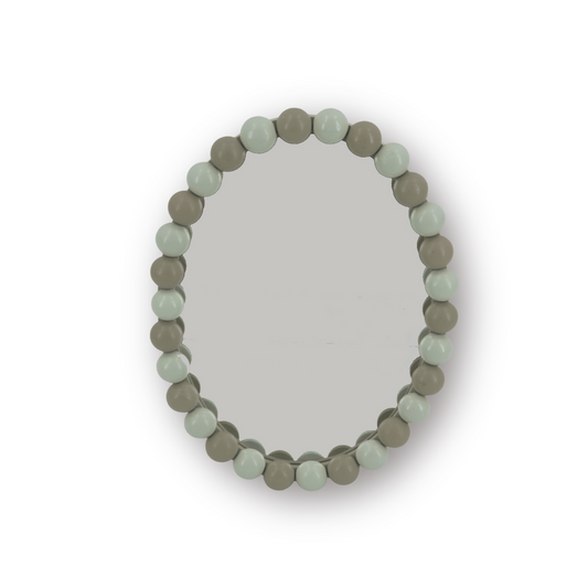 Spiegel - Ovaal - Bubbels - Zand/Taupe - 29x22,5cm