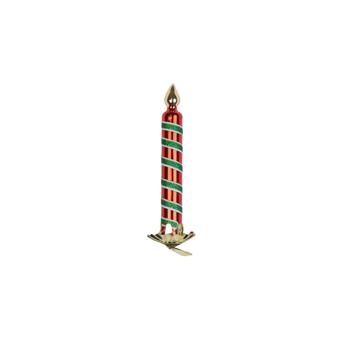 Kersthanger - Kaars Pinch - Rood/ Groen - Glas - 2x2x13cm