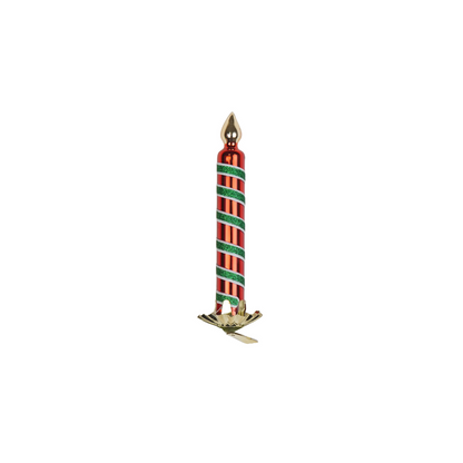 Kersthanger - Kaars Pinch - Rood/ Groen - Glas - 2x2x13cm