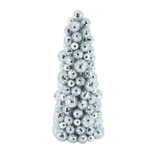 Kerstboom - Disco - Kunststof - Zilver -20×19×42cm