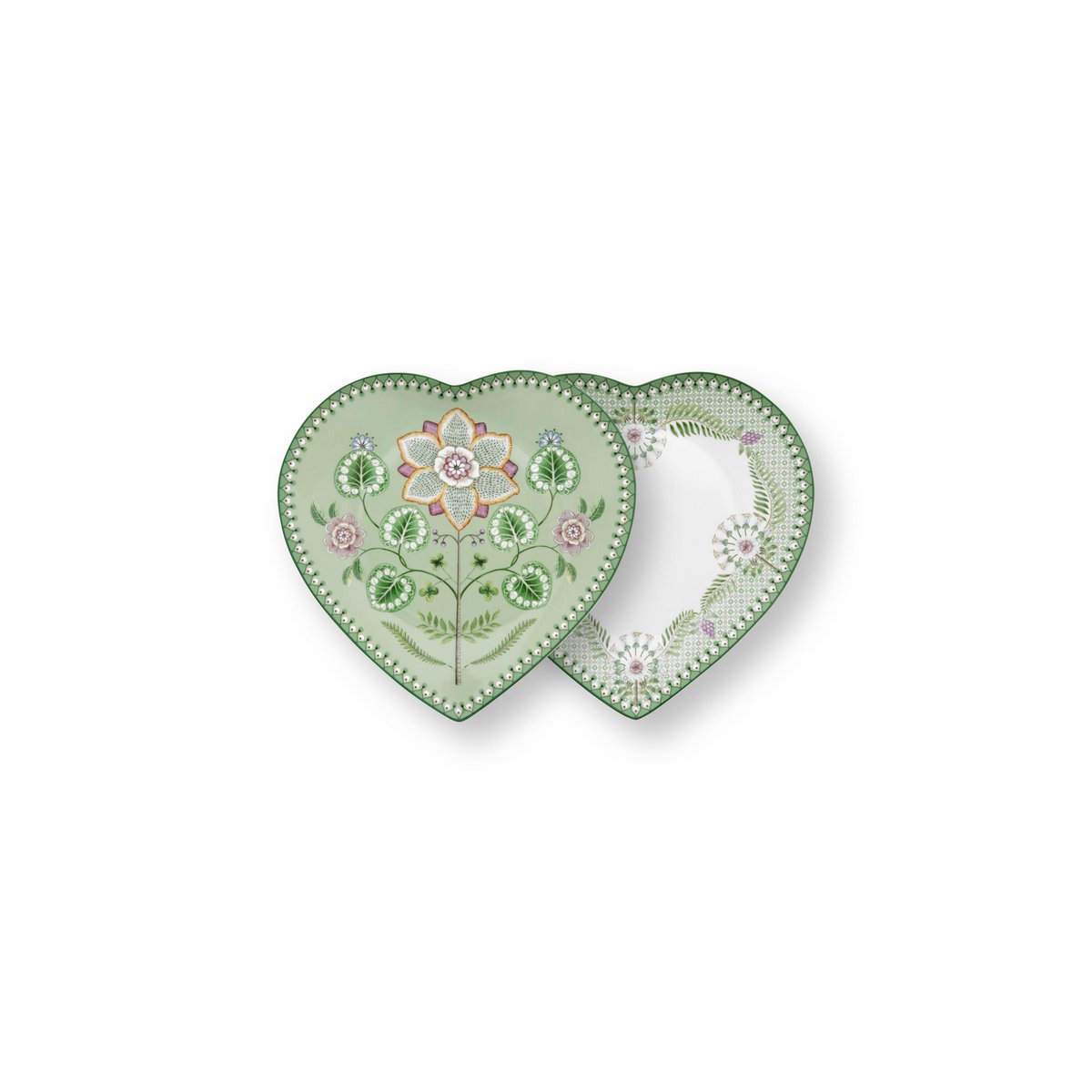 Set/2 Heart borden Lily&Lotus Light Groen