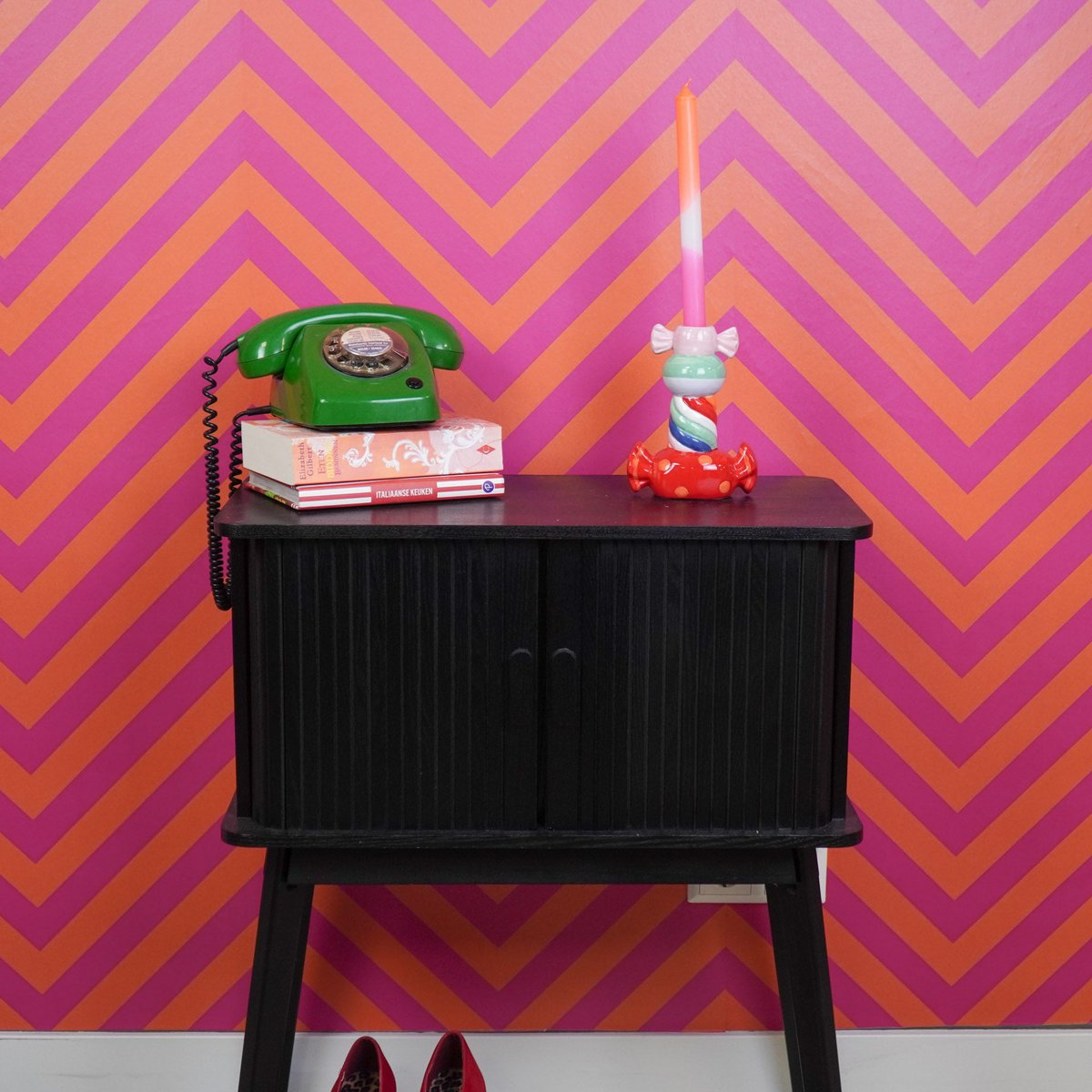 Kandelaar- Stapled Toffee Candy- Multi Colour-13x7x20cm