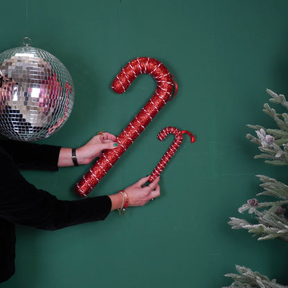 Kerstdecoratie - Zuurstok - Schuim - Rood - 21cm