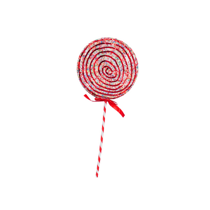 Decoratie - Lolly Pop - Foam - Rood/Wit - 15x35cm