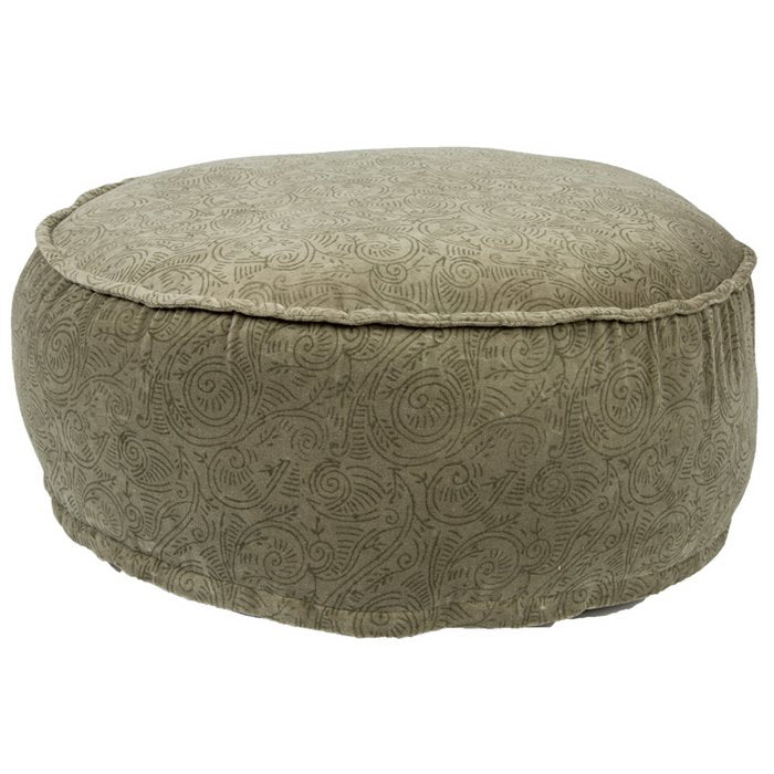 Fluwelen vloerkussen Delfna olijf 65x25