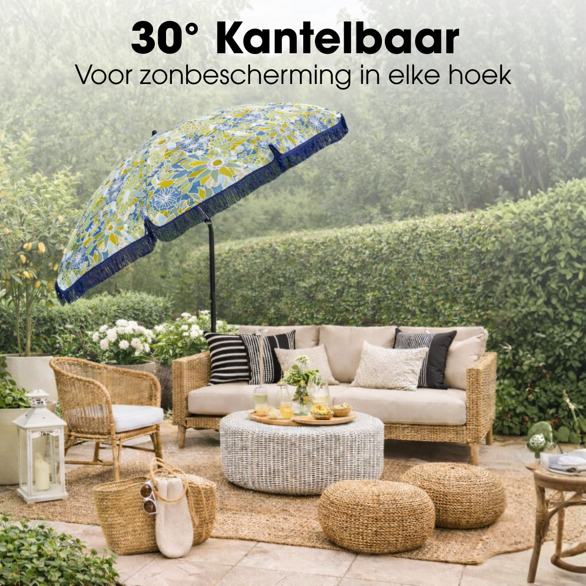 Parasol Bloem Blauw