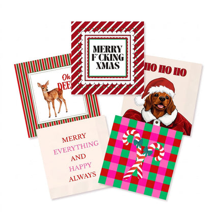 Papieren Servetten “Merry Always Happy” – FSC – 3-laags – 33x33 cm