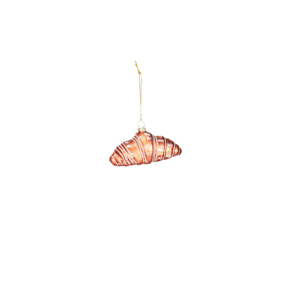 Ornament Kersthanger Croissant - Glas - 9,5x5x4,5cm