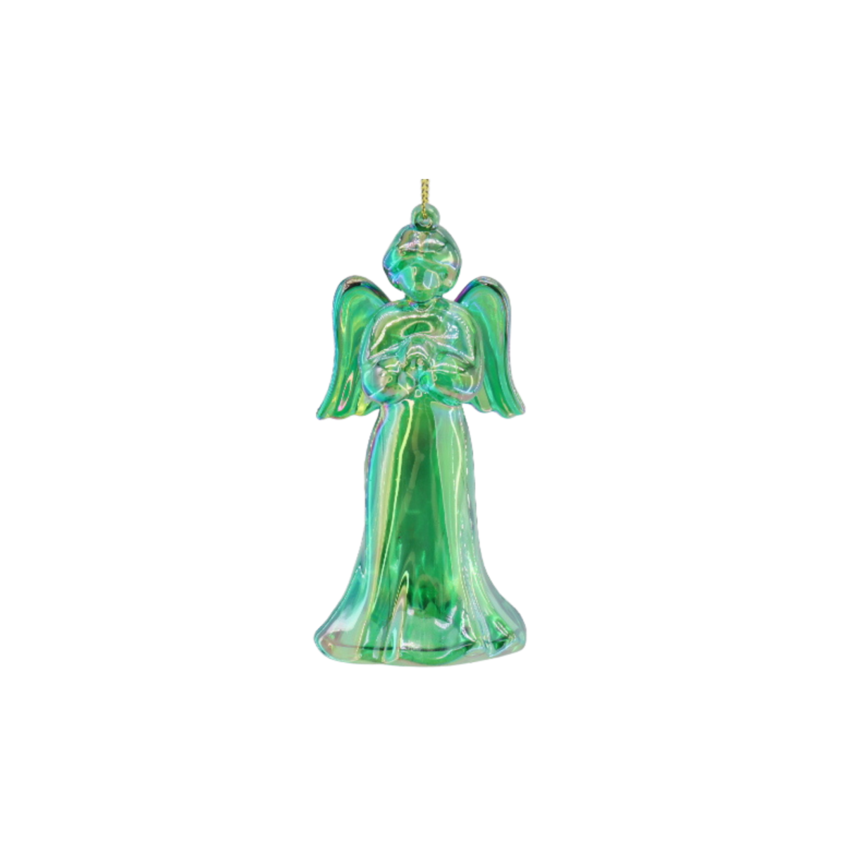 Ornament - Engel - Kunststof - Groen - 6x5,5x11 cm