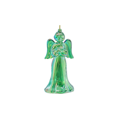 Ornament - Engel - Kunststof - Groen - 6x5,5x11 cm
