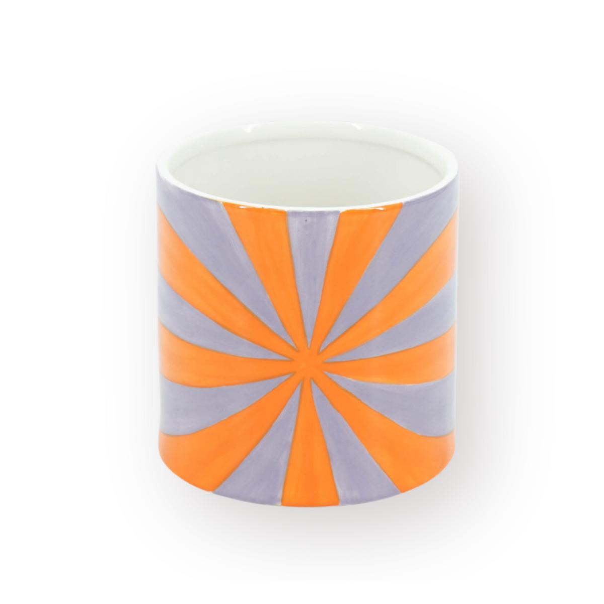 Pot - Bloempot - Krul - Lila/Oranje - 15,5x15,5x16cm