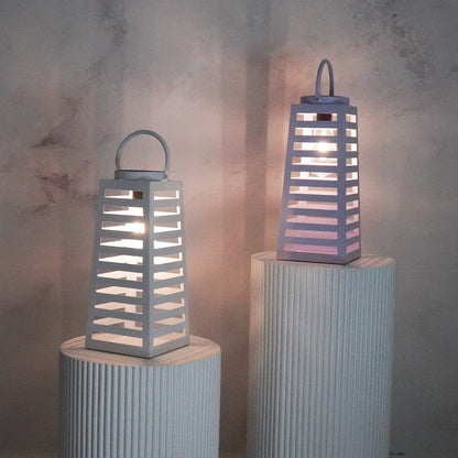 Lamp -lantaarn - Solar - Metaal - Lila - 14x32,5 cm