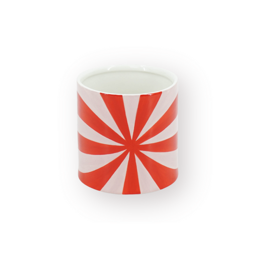 Pot - Bloempot - Krul - Rood/Roze - 12,5x12,5x13cm